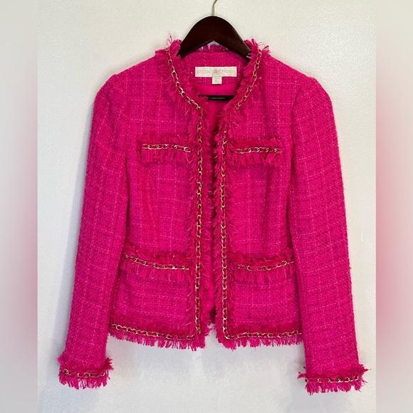 Boston Proper Jackets & Blazers - Boston Proper jacket,bright Pink/ Magenta with gold tweed.